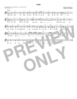page one of Gone (Lead Sheet / Fake Book)