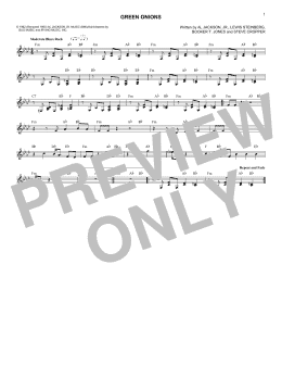 page one of Green Onions (Lead Sheet / Fake Book)