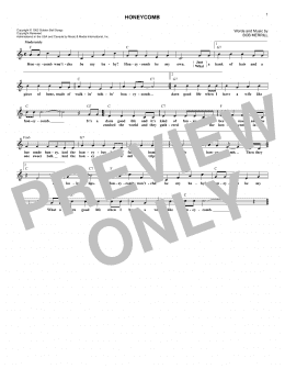 page one of Honeycomb (Lead Sheet / Fake Book)