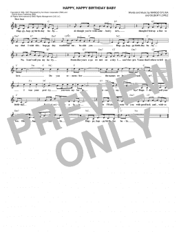 page one of Happy, Happy Birthday Baby (Lead Sheet / Fake Book)