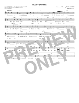 page one of Hearts Of Stone (Lead Sheet / Fake Book)