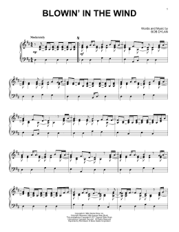 page one of Blowin' In The Wind (Piano Solo)