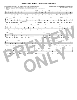 page one of I Don't Stand A Ghost Of A Chance With You (Lead Sheet / Fake Book)