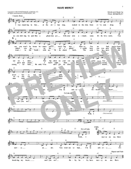page one of Have Mercy (Lead Sheet / Fake Book)