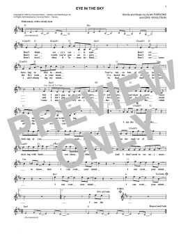 page one of Eye In The Sky (Lead Sheet / Fake Book)