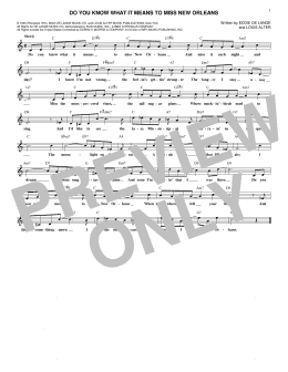 page one of Do You Know What It Means To Miss New Orleans (Lead Sheet / Fake Book)