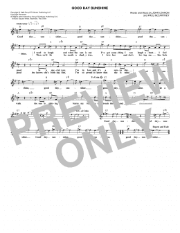 page one of Good Day Sunshine (Lead Sheet / Fake Book)