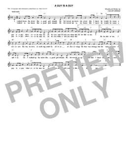 page one of A Guy Is A Guy (Abridged) (Lead Sheet / Fake Book)
