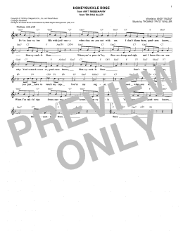 page one of Honeysuckle Rose (Lead Sheet / Fake Book)
