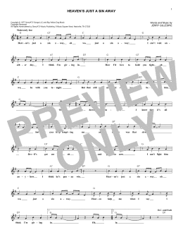 page one of Heaven's Just A Sin Away (Lead Sheet / Fake Book)