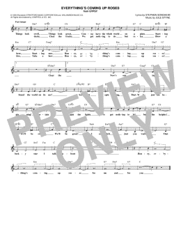 page one of Everything's Coming Up Roses (Lead Sheet / Fake Book)