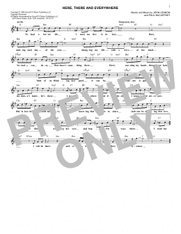 page one of Here, There And Everywhere (Lead Sheet / Fake Book)
