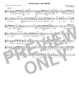 page one of Hallelujah, I Love Her So (Lead Sheet / Fake Book)