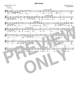 page one of Heat Wave (Lead Sheet / Fake Book)