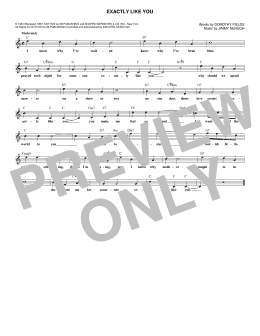 page one of Exactly Like You (Lead Sheet / Fake Book)