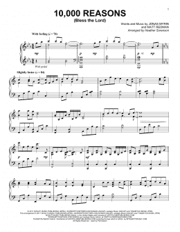 page one of 10,000 Reasons (Bless The Lord) (Piano Solo)