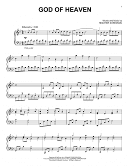 page one of God Of Heaven (Piano Solo)