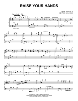 page one of Raise Your Hands (Piano Solo)