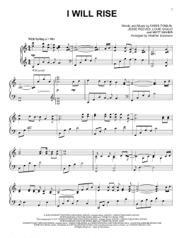 page one of I Will Rise (Piano Solo)