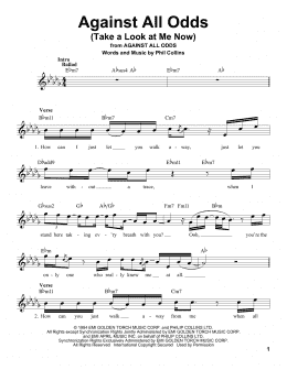 page one of Against All Odds (Take A Look At Me Now) (Pro Vocal)