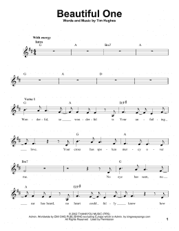 page one of Beautiful One (Pro Vocal)