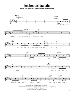 page one of Indescribable (Pro Vocal)