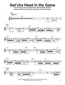 page one of Get'cha Head In The Game (from High School Musical) (Pro Vocal)