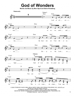 page one of God Of Wonders (Pro Vocal)
