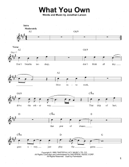 page one of What You Own (from Rent) (Pro Vocal)