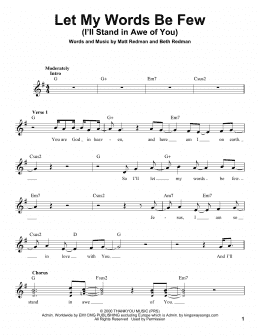 page one of Let My Words Be Few (You Are God In Heaven) (Pro Vocal)