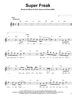 page one of Super Freak (Pro Vocal)