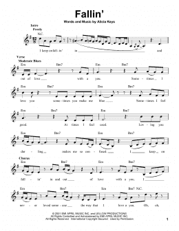 page one of Fallin' (Pro Vocal)