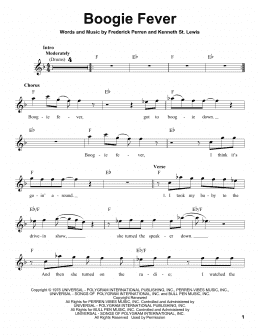 page one of Boogie Fever (Pro Vocal)