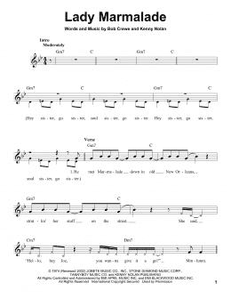 page one of Lady Marmalade (Pro Vocal)