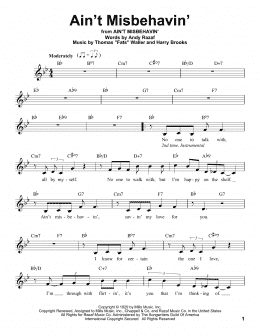 page one of Ain't Misbehavin' (Pro Vocal)