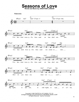 page one of Seasons Of Love (from Rent) (Pro Vocal)