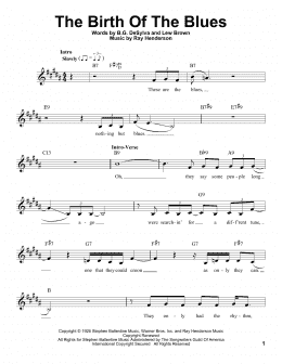 page one of The Birth Of The Blues (Pro Vocal)