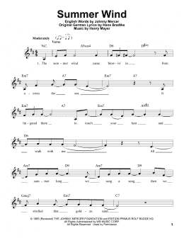 page one of Summer Wind (Pro Vocal)
