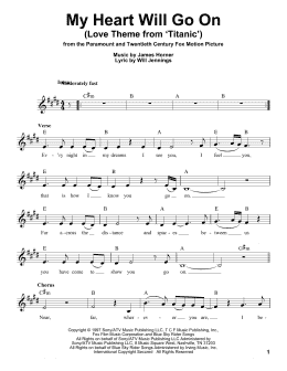 page one of My Heart Will Go On (Love Theme From 'Titanic') (Pro Vocal)