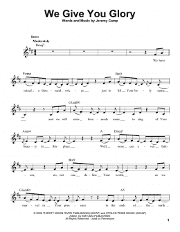 page one of We Give You Glory (Pro Vocal)