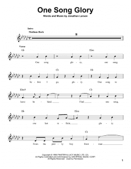 page one of One Song Glory (Pro Vocal)