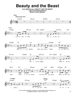 page one of Beauty And The Beast (Pro Vocal)