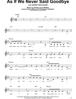 page one of As If We Never Said Goodbye (from Sunset Boulevard) (Pro Vocal)