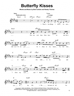 page one of Butterfly Kisses (Pro Vocal)