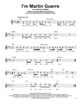 page one of I'm Martin Guerre (from Martin Guerre) (Pro Vocal)