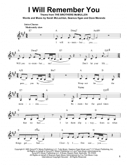 page one of I Will Remember You (Pro Vocal)