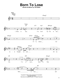 page one of Born To Lose (Pro Vocal)