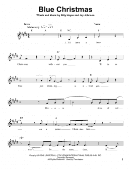 page one of Blue Christmas (Pro Vocal)