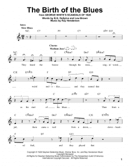 page one of The Birth Of The Blues (Pro Vocal)