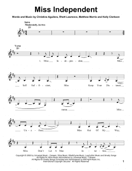 page one of Miss Independent (Pro Vocal)